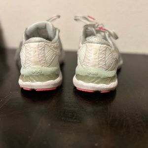 ASICS’s size 8 sneakers. Light mint green